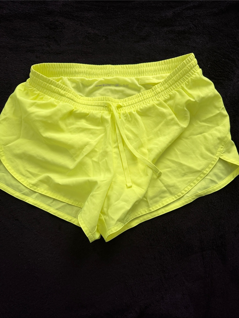 Old Navy Active Neon Yellow Athletic Running Shorts with Drawstring Waist- XS